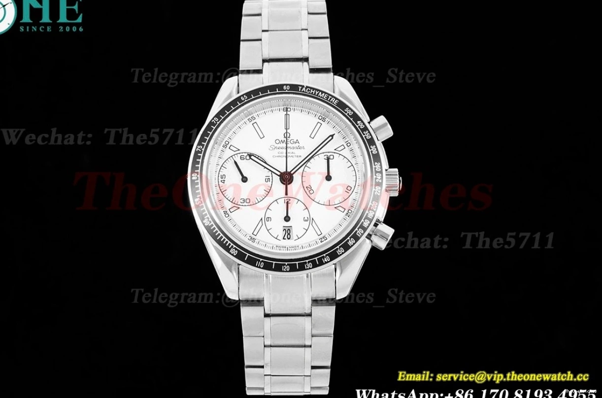 A7750 Racing Master SS 40mm Speedmaster White Dial HKF SS 0125